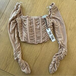 Gorgeous Taupe Cropped Blouse Size Small